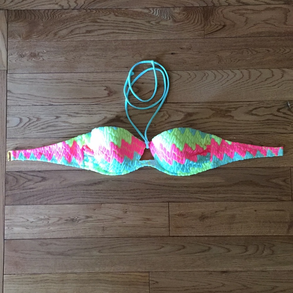 Woven neon bikini top by Victoria’s Secret